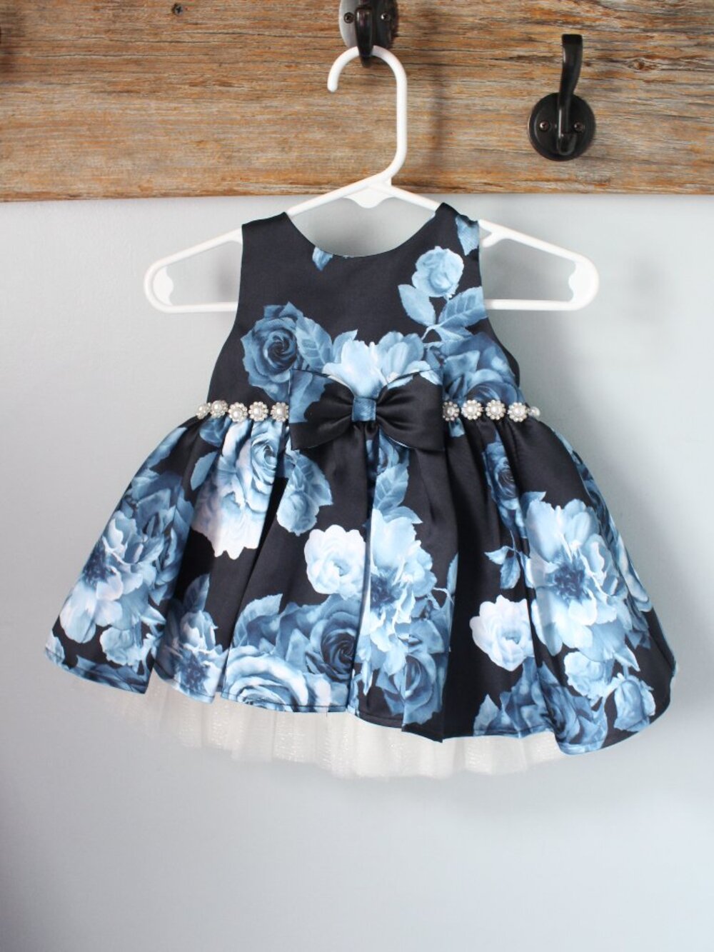 Couture Princess Size 12M Blue Rose Dress